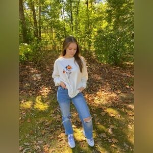 Halloween Sweatshirt with Skeleton Design